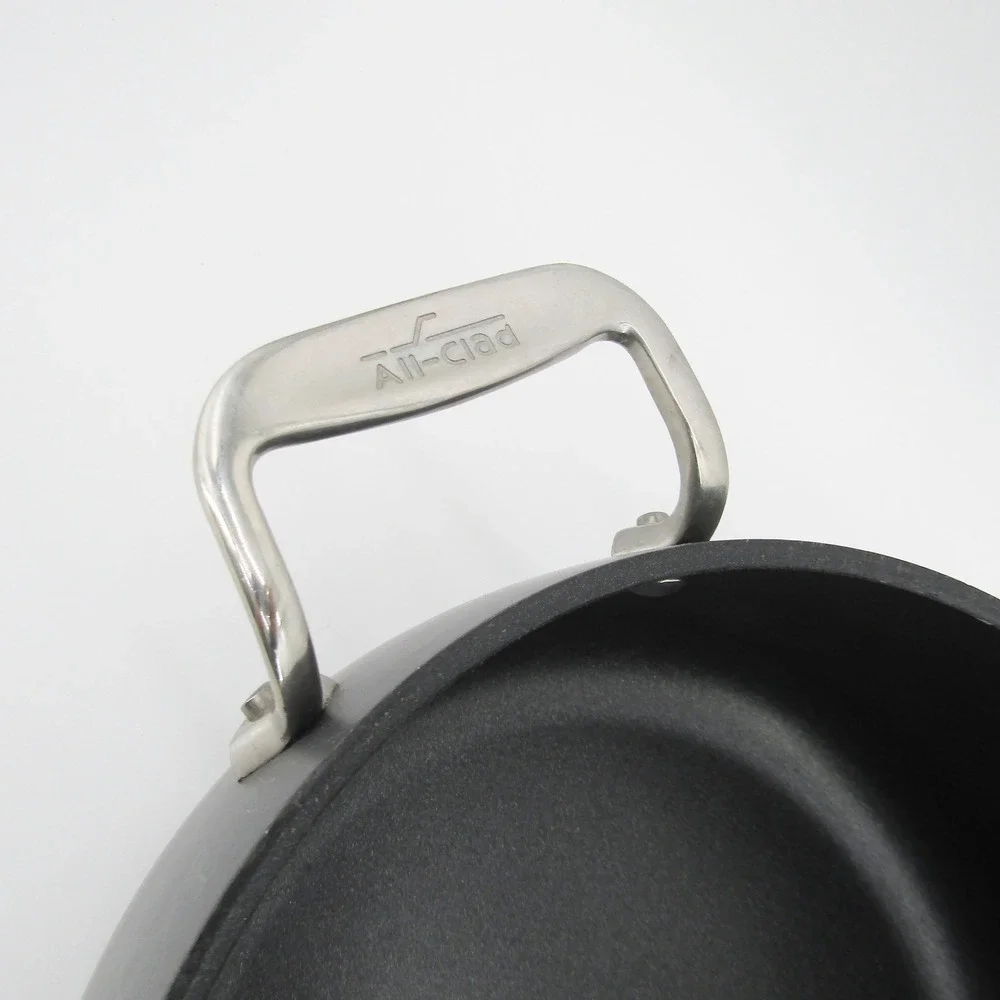 All-Clad Hard Anodized Nonstick 3.5 Qt Saucepan with Lid Induction Gray 3.3L